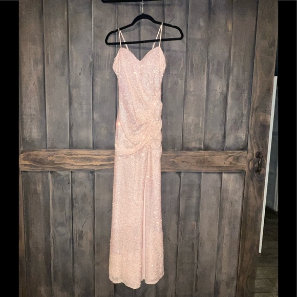 midnight Doll Dresses & Skirts - Prom Homecoming sequin long formal dress blush pink midnight doll